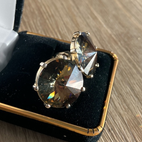 Vintage Sherman Senator Rivoli Swarovski cufflinks - Picture 2 of 7